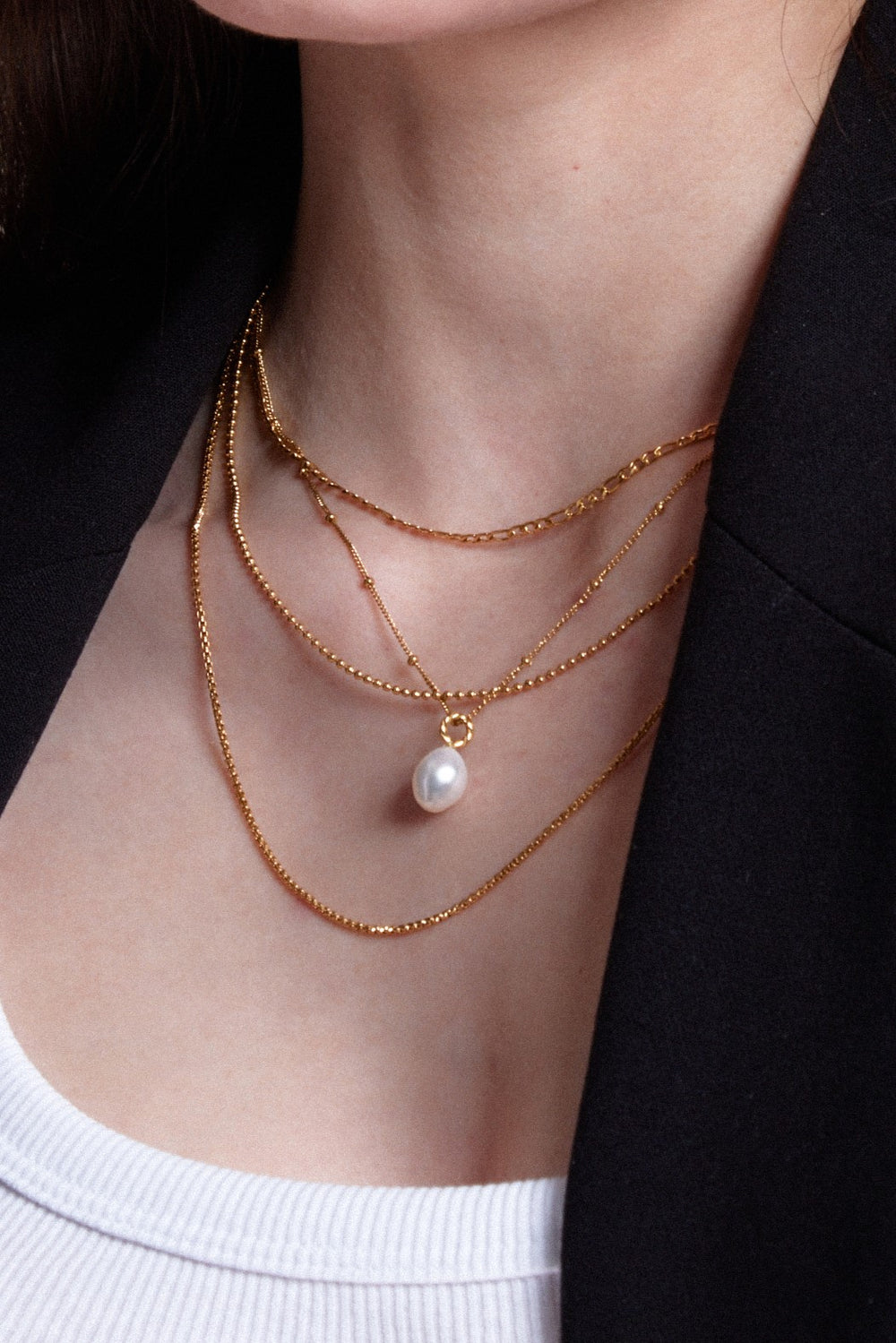 Gold Pearl Necklaces