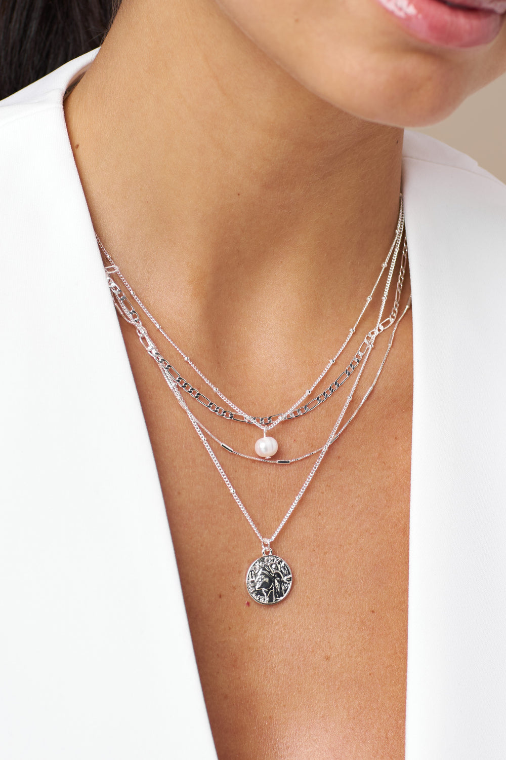 Silver Pearl Necklaces