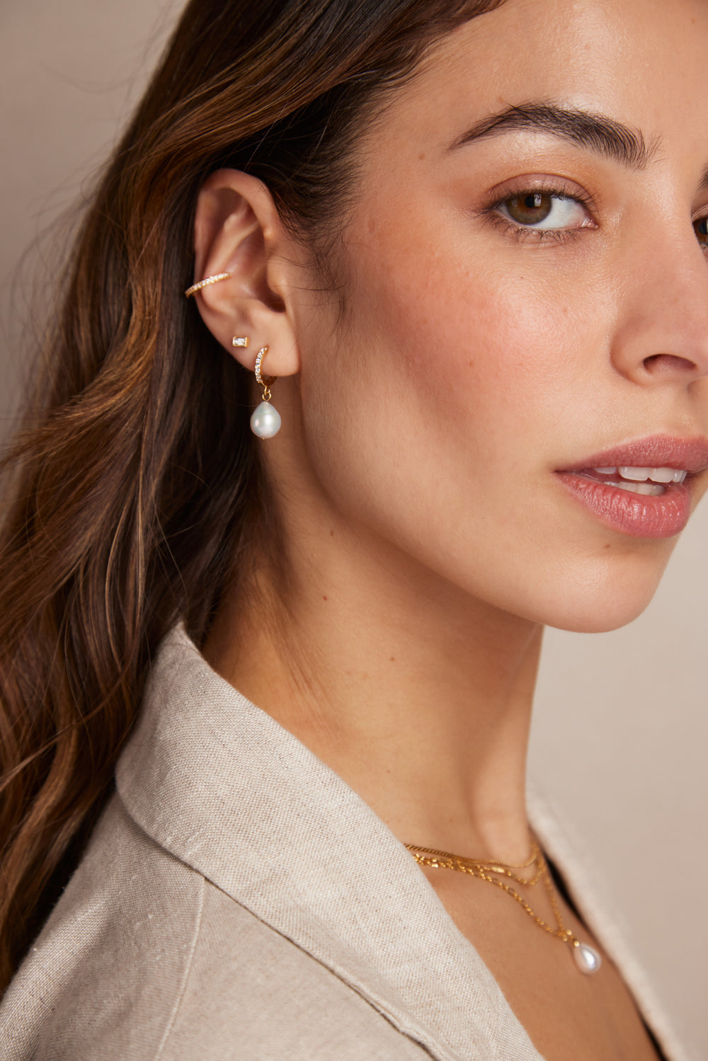Pearl Hoop Earrings