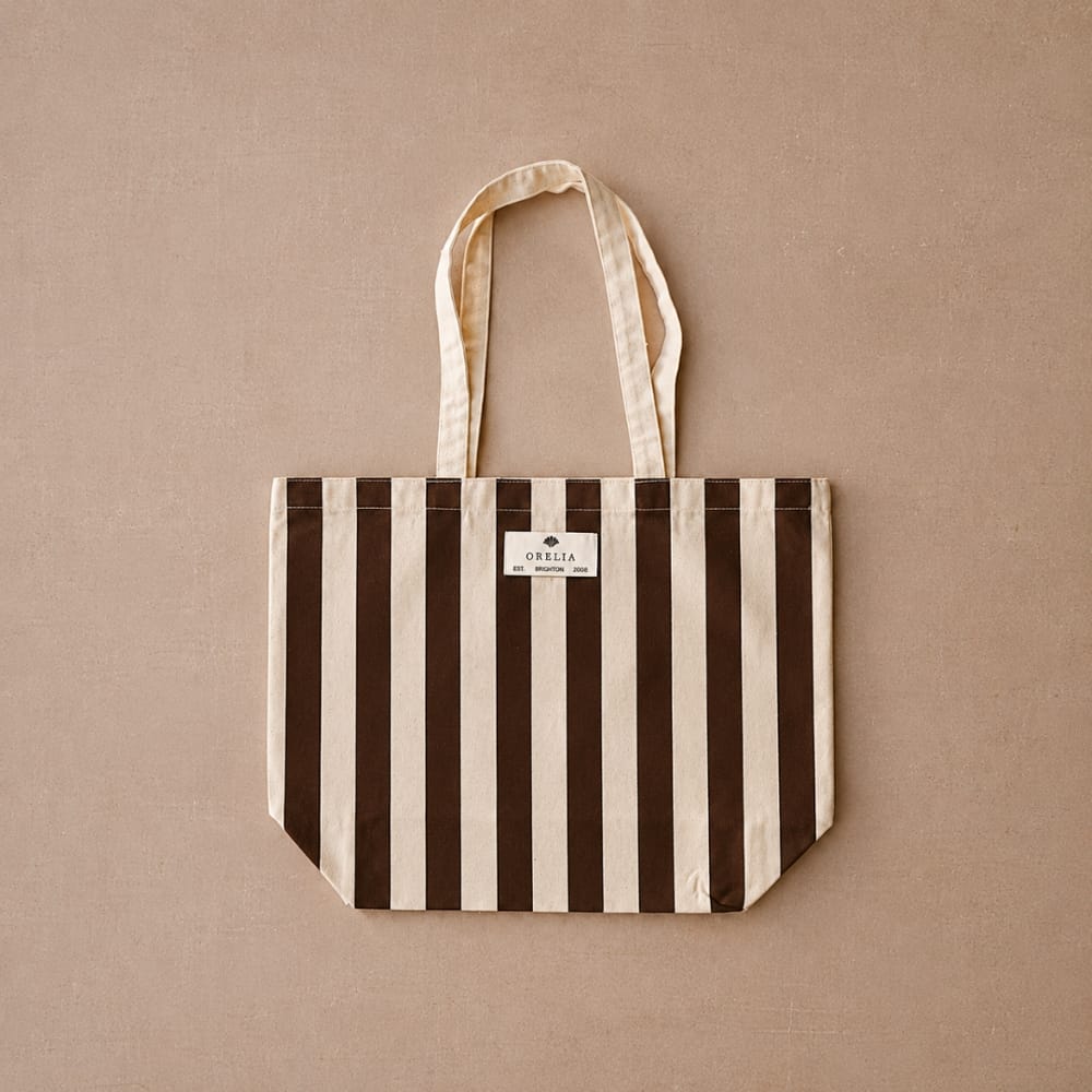 Accessories Other Default Beach Tote Bag - Brown Stripe Orelia Jewellery