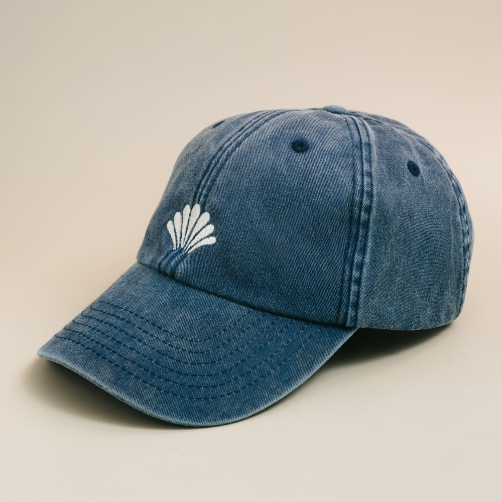 Accessories Other Default Shell Embroidered Cap - Washed Denim Orelia Jewellery