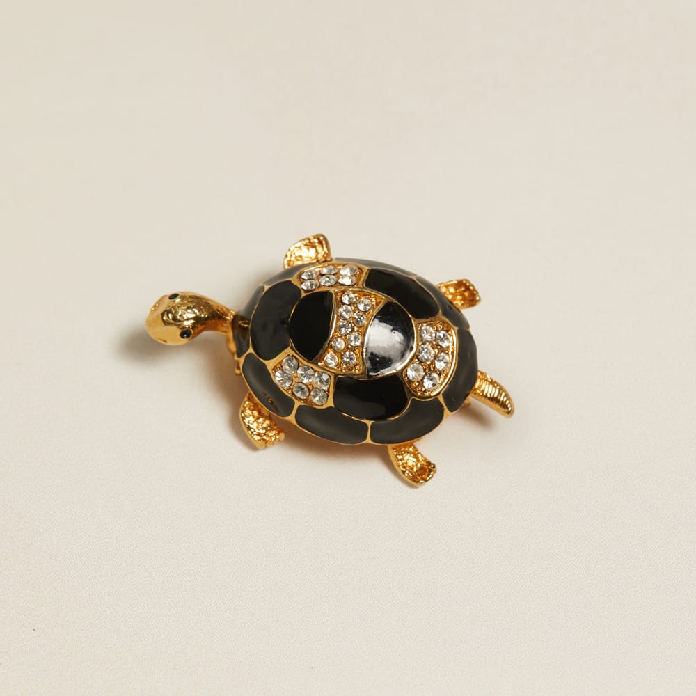 Accessories Other Default Vintage Enamel & Crystal Tortoise Brooch Orelia Jewellery