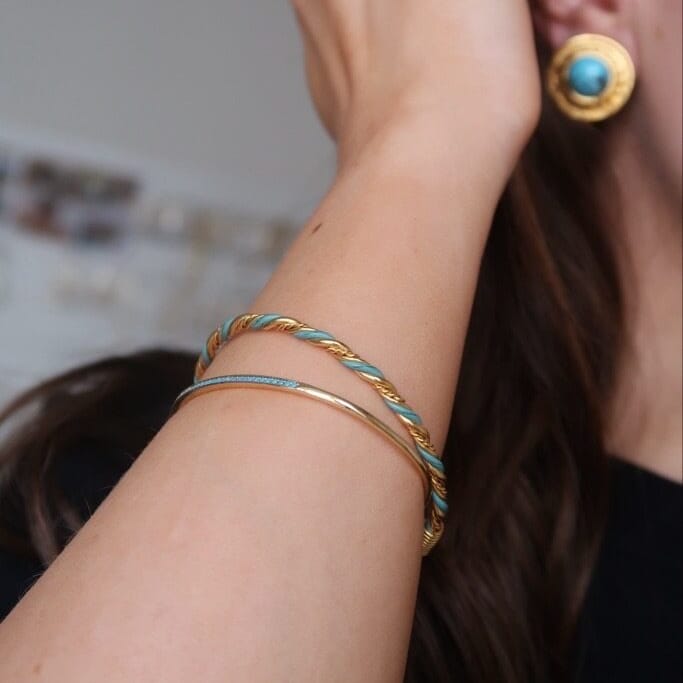 Bangle Default Vintage Turquoise Twist Bangle Orelia Jewellery