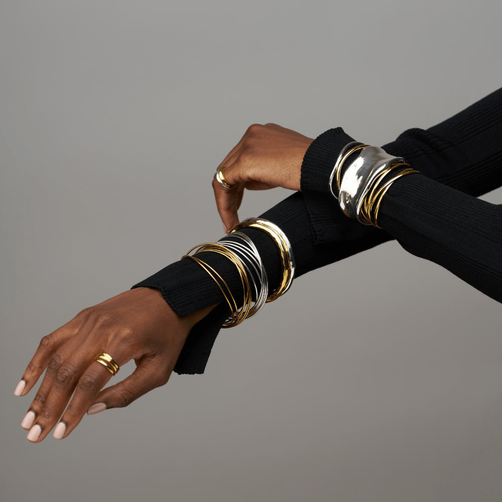 Fine Multi Interlocking Bangles | Gold Bangle | Orelia