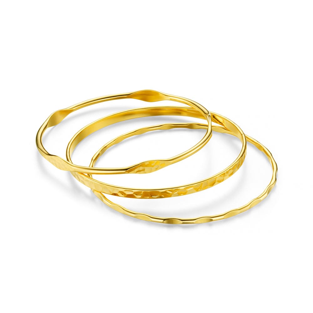 Bangle ONE Mixed Textured Wrist Stacking Set Orelia Jewellery