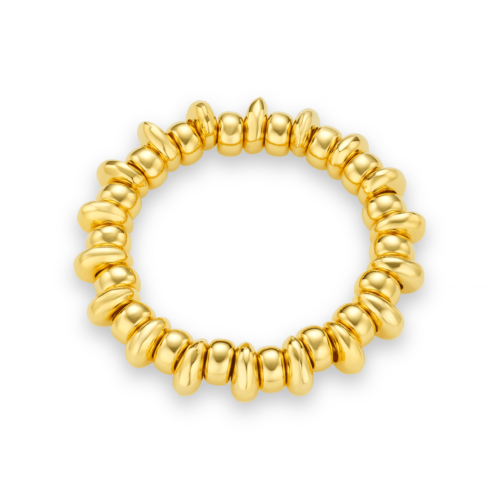 Beaded Bracelet Polished Metal Nugget Stretch Bracelet Orelia Jewellery
