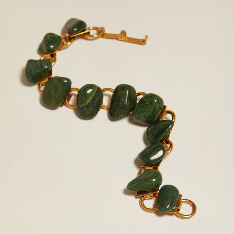 Beaded Bracelet Vintage Green Jasper Beaded Bracelet Orelia Jewellery