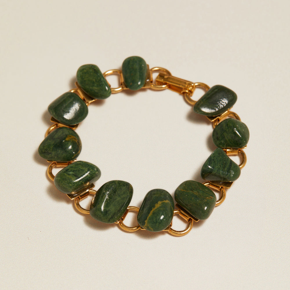 Beaded Bracelet Vintage Green Jasper Beaded Bracelet Orelia Jewellery