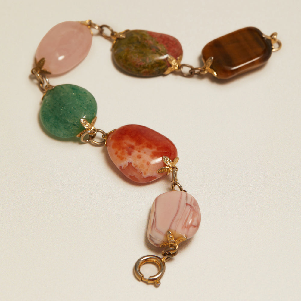 Beaded Bracelet Vintage Mixed Semi-Precious Beaded Bracelet Orelia Jewellery