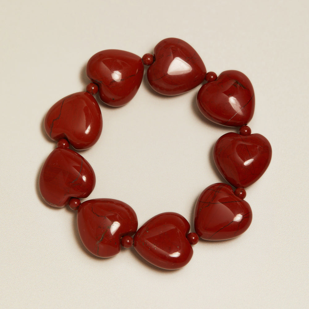 Beaded Bracelet Vintage Red Jasper Heart Beaded Bracelet Orelia Jewellery