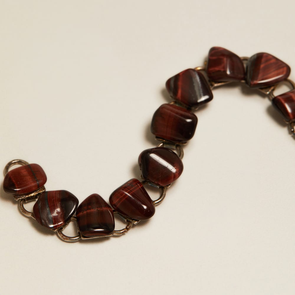 Beaded Bracelet Vintage Semi-Precious Tiger's Eye Beaded Bracelet Orelia Jewellery
