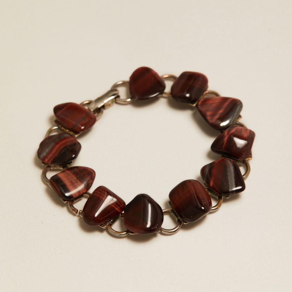 Beaded Bracelet Vintage Semi-Precious Tiger's Eye Beaded Bracelet Orelia Jewellery