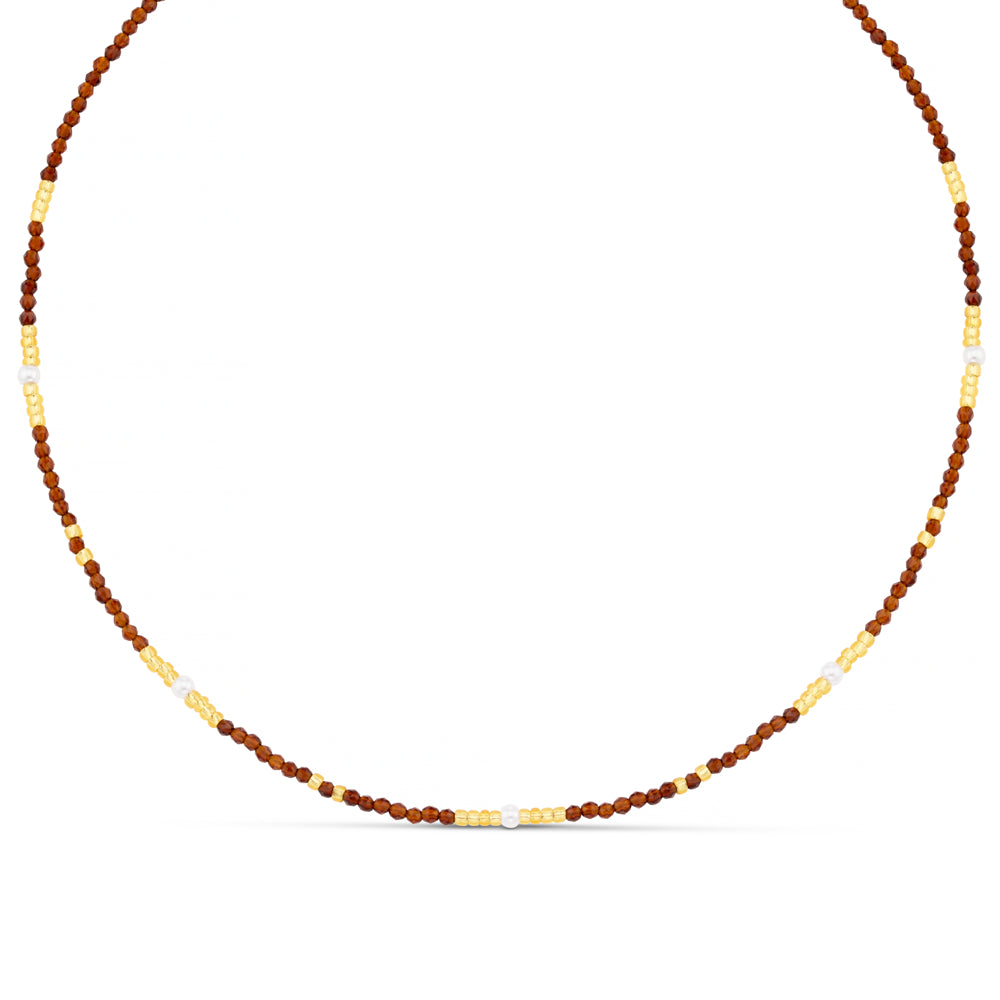 Beaded Necklace Default Fine Sunset Bead & Pearl Necklace Orelia Jewellery