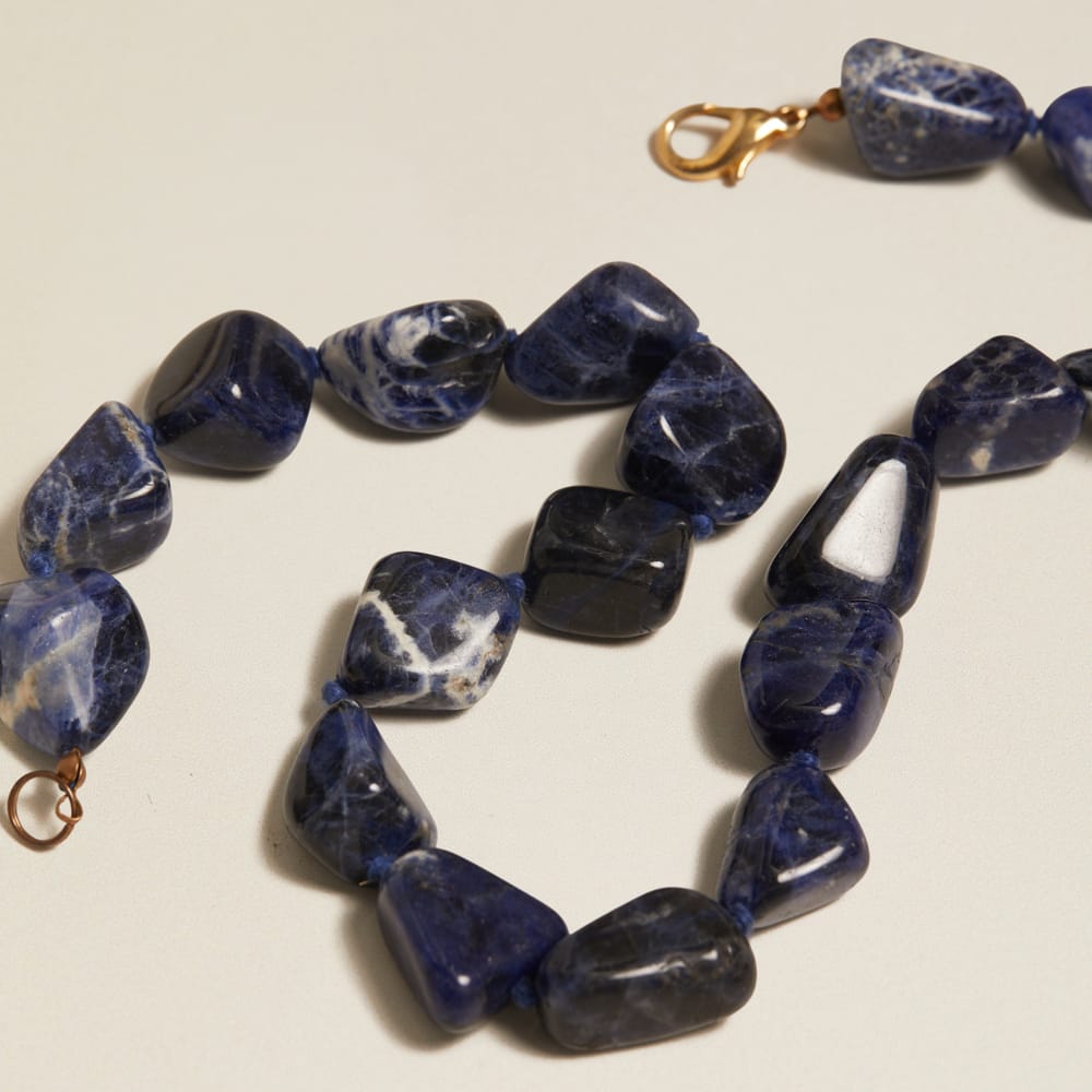 Beaded Necklace Default Vintage Semi-Precious Sodalite Bead Necklace Orelia Jewellery