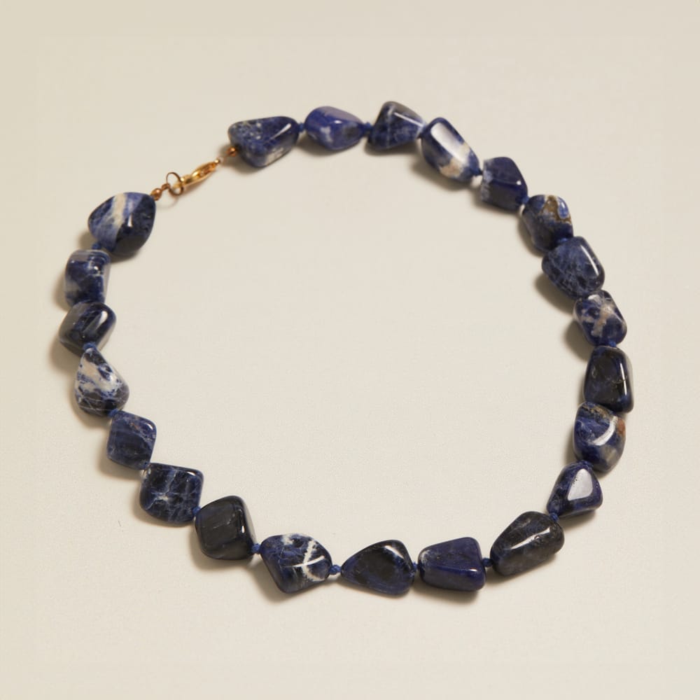 Beaded Necklace Default Vintage Semi-Precious Sodalite Bead Necklace Orelia Jewellery