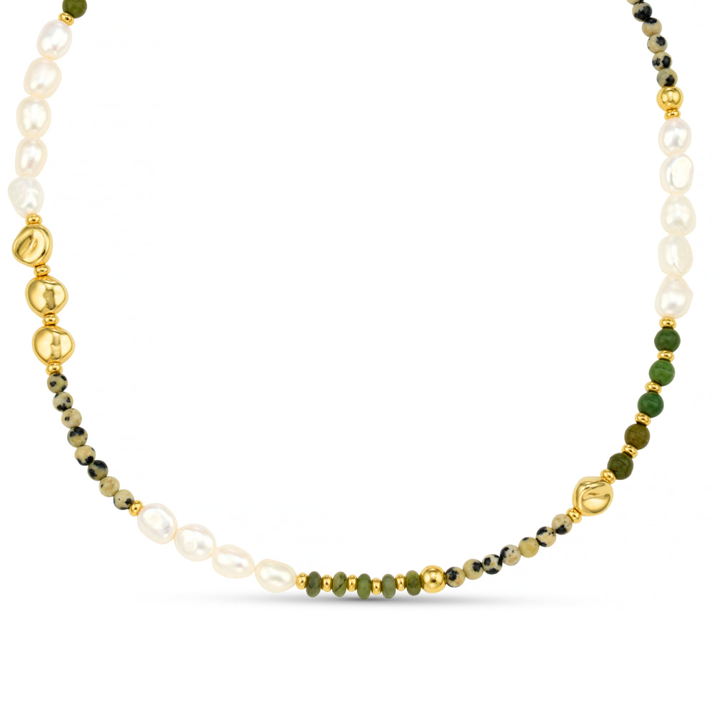 Beaded Necklace Mixed Semi-Precious & Pearl Beaded Necklace Orelia Jewellery