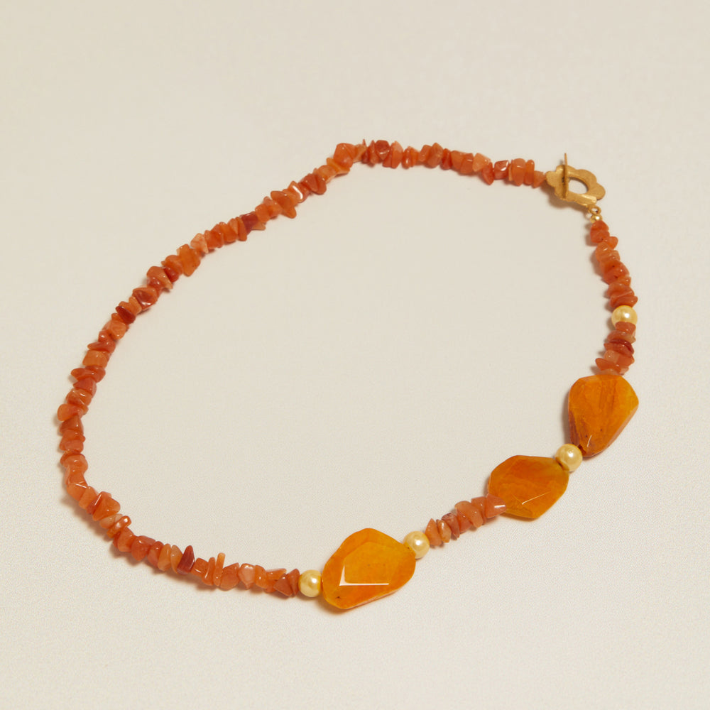 Beaded Necklace Vintage Carnelian Beaded Necklace Orelia Jewellery