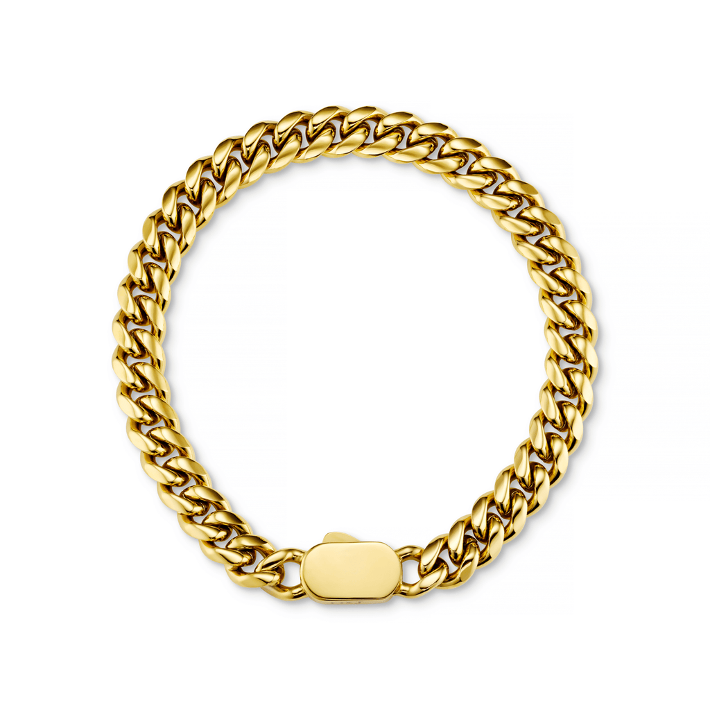 Chunky Flat Curb & Solid Clasp Bracelet