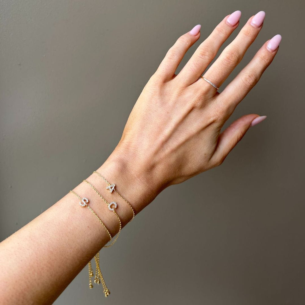 Bracelets E Pave Initial Slider Bracelet Orelia Jewellery