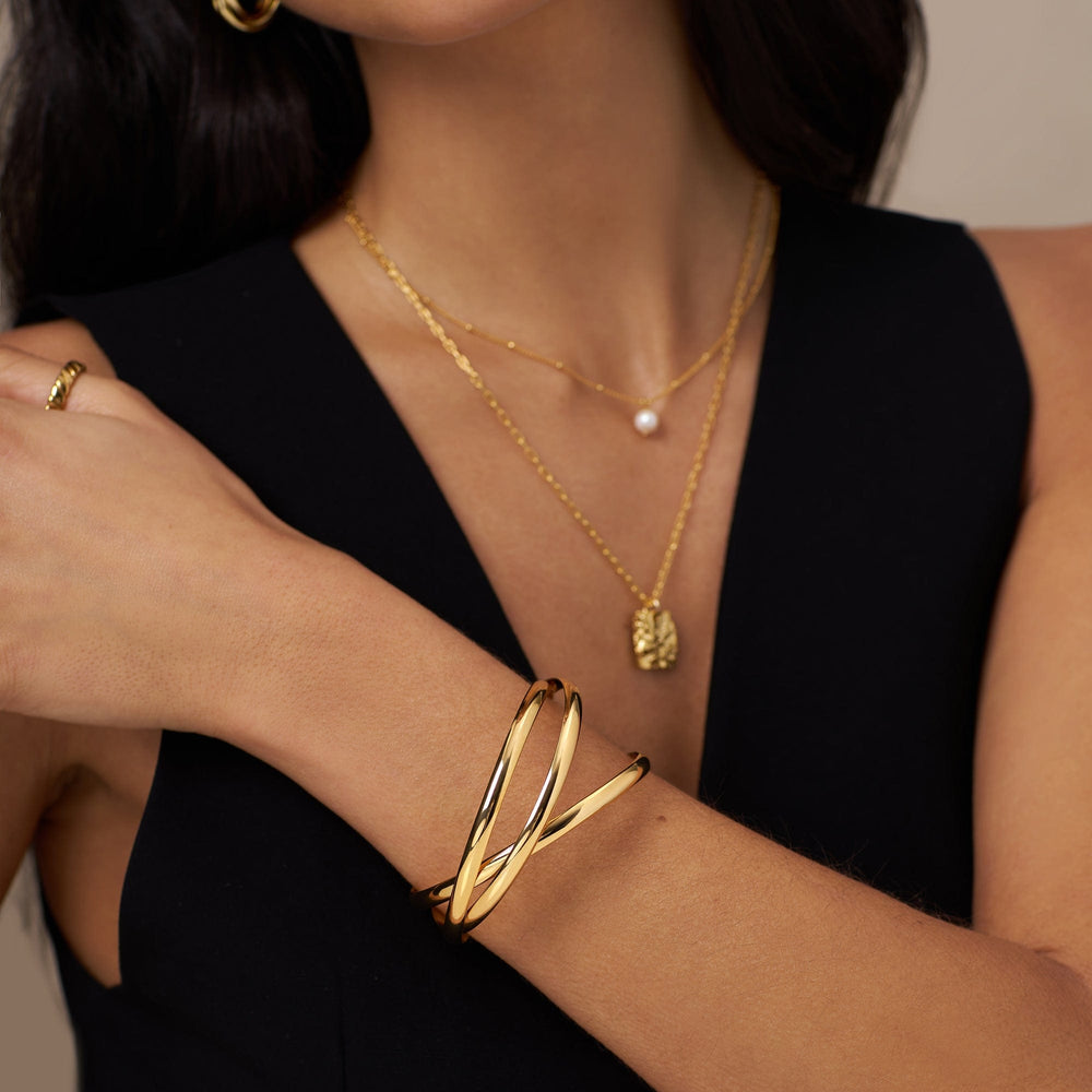 Bracelets Interlocking Bangles - Gold Orelia Jewellery