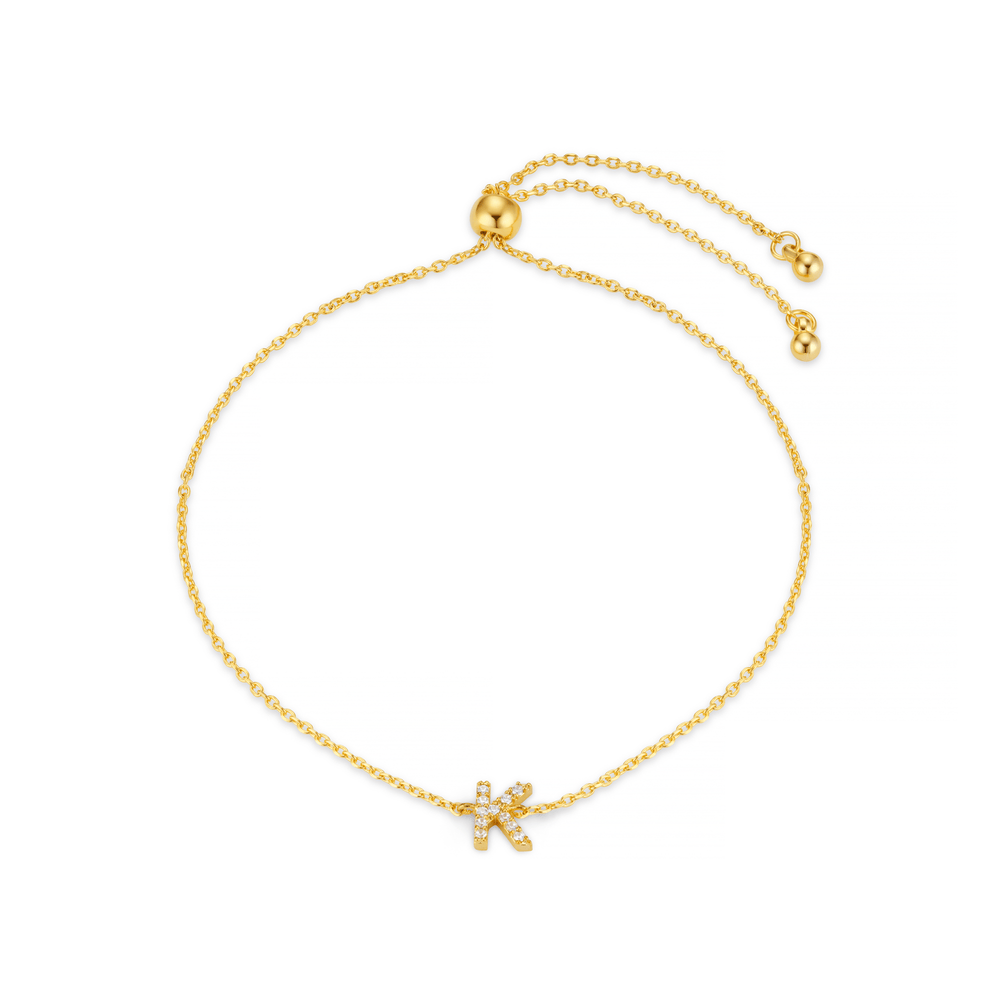 Bracelets K Pave Initial Slider Bracelet Orelia Jewellery