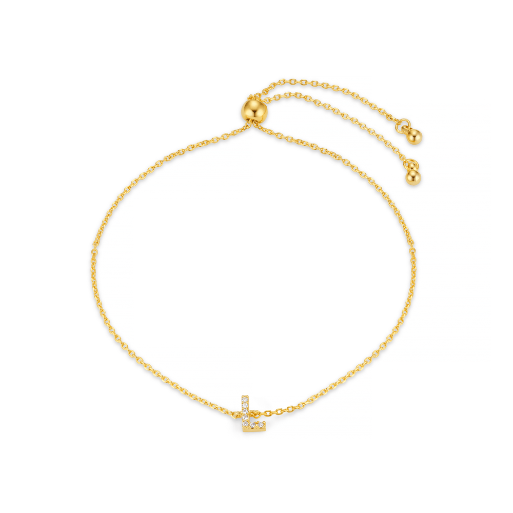Bracelets L Pave Initial Slider Bracelet Orelia Jewellery