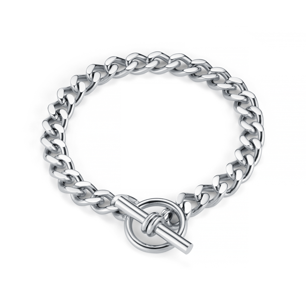 Flat Curb T Bar Bracelet