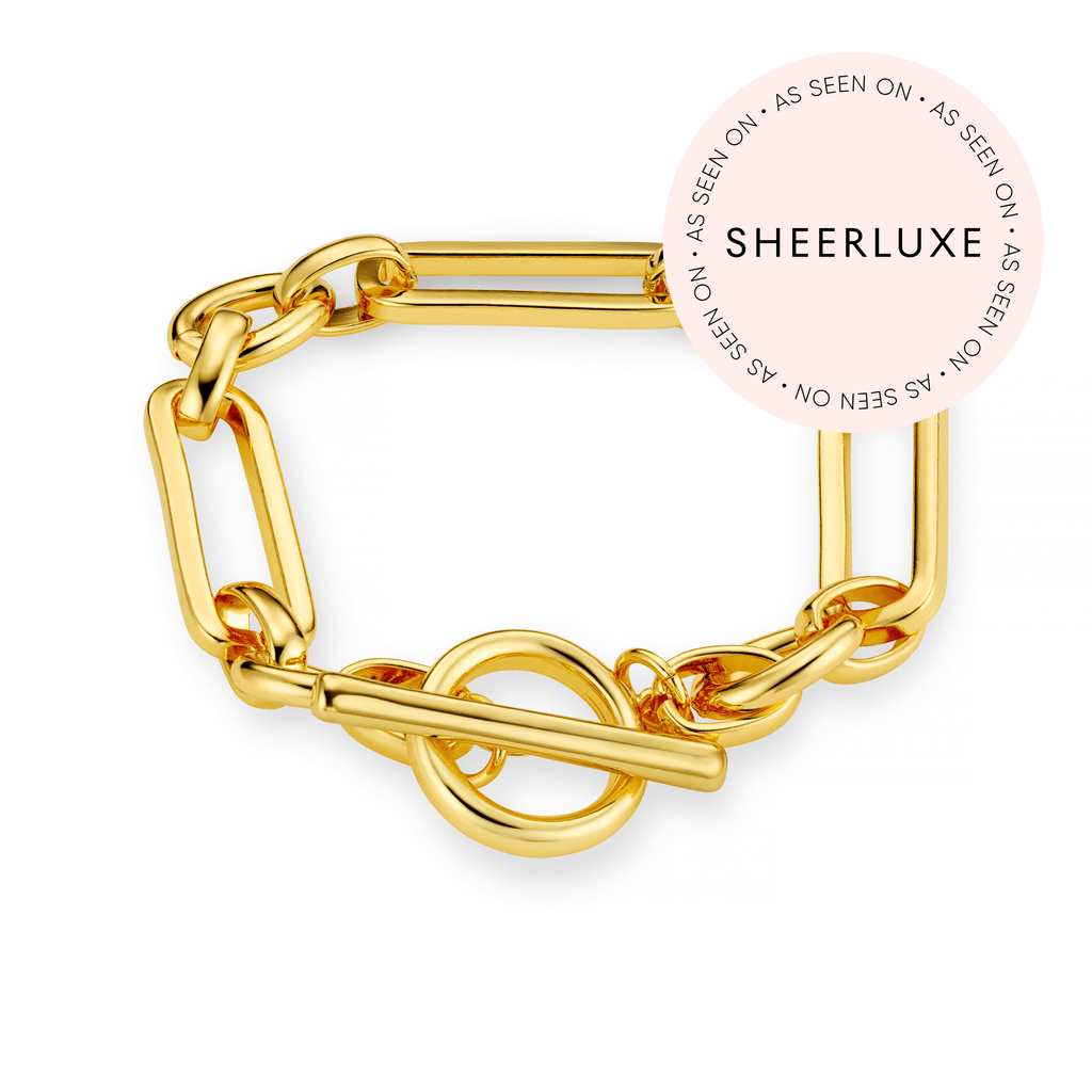 Rectangular Link T Bar Bracelet