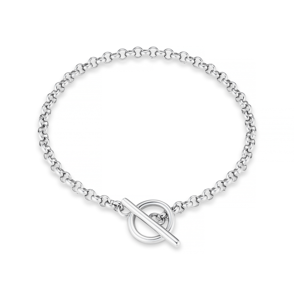 Round Link T Bar Bracelet