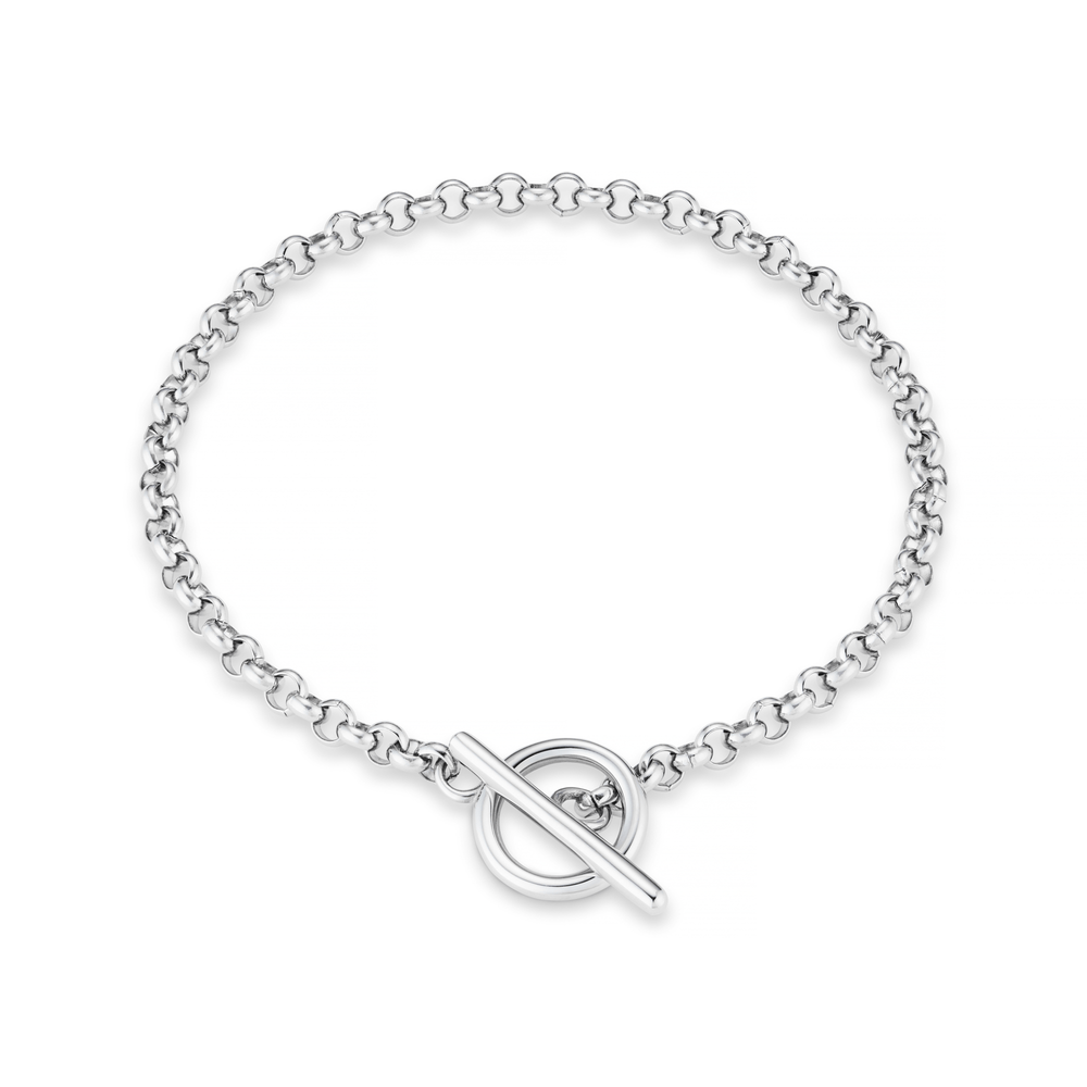 Bracelets Round Link T-Bar Bracelet Orelia Jewellery