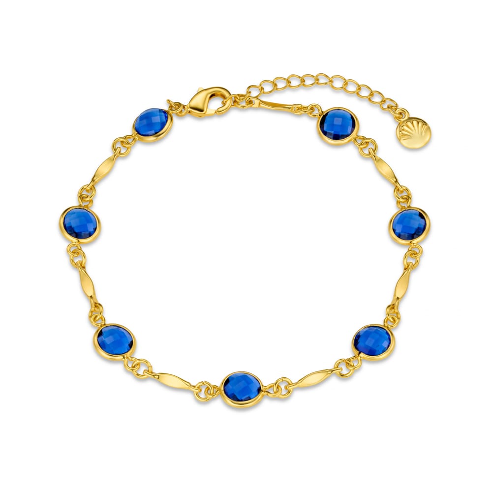 Chain Bracelet Blue Crystal & Bar Link Chain Bracelet Orelia Jewellery