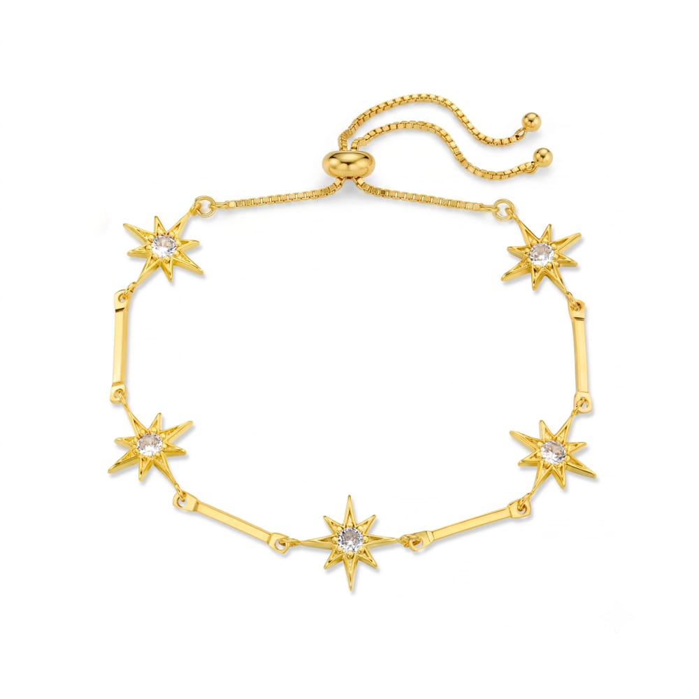 Chain Bracelet Crystal Starburst & Chain Slider Bracelet Orelia Jewellery