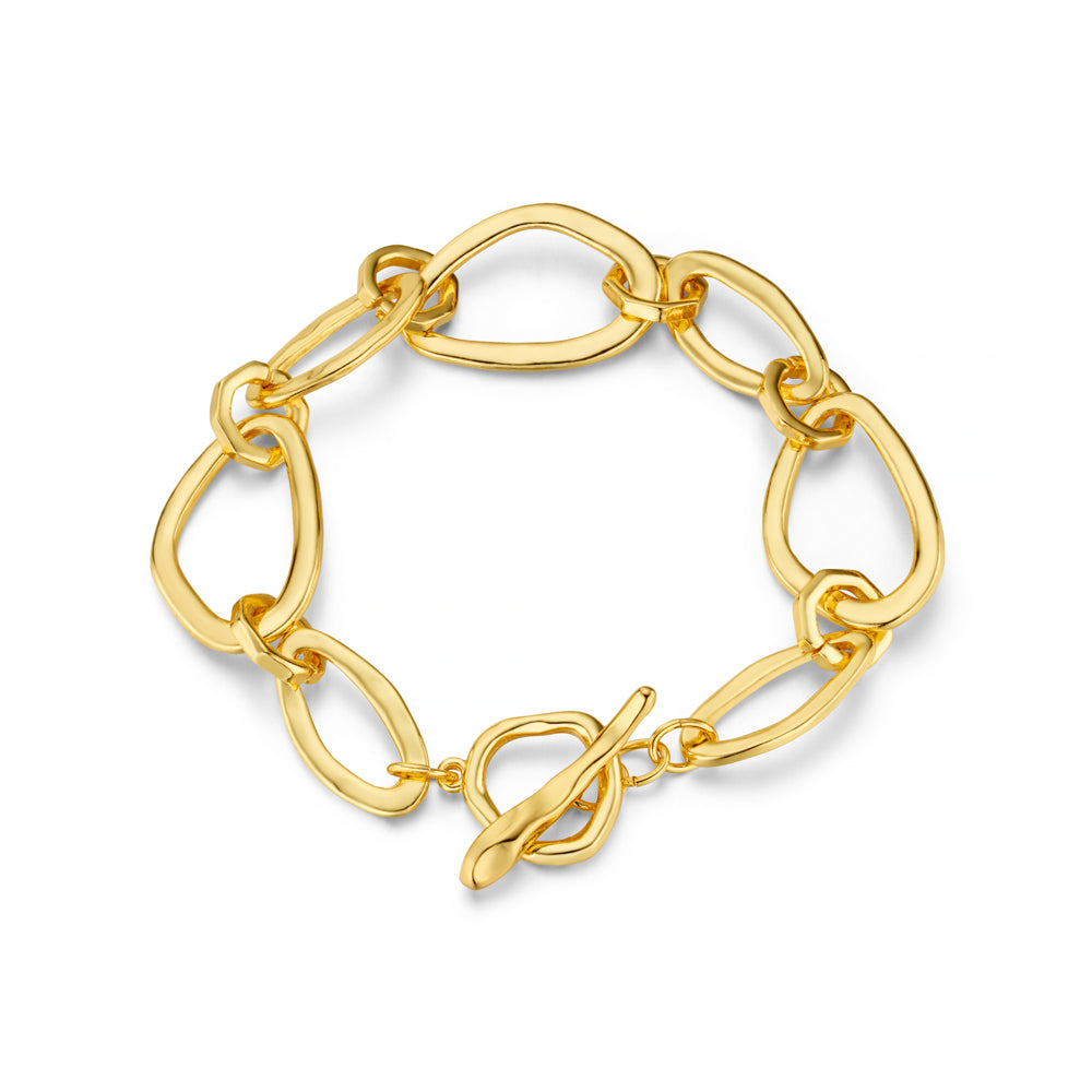 Chain Bracelet Organic Oval Link T-Bar Bracelet Orelia Jewellery