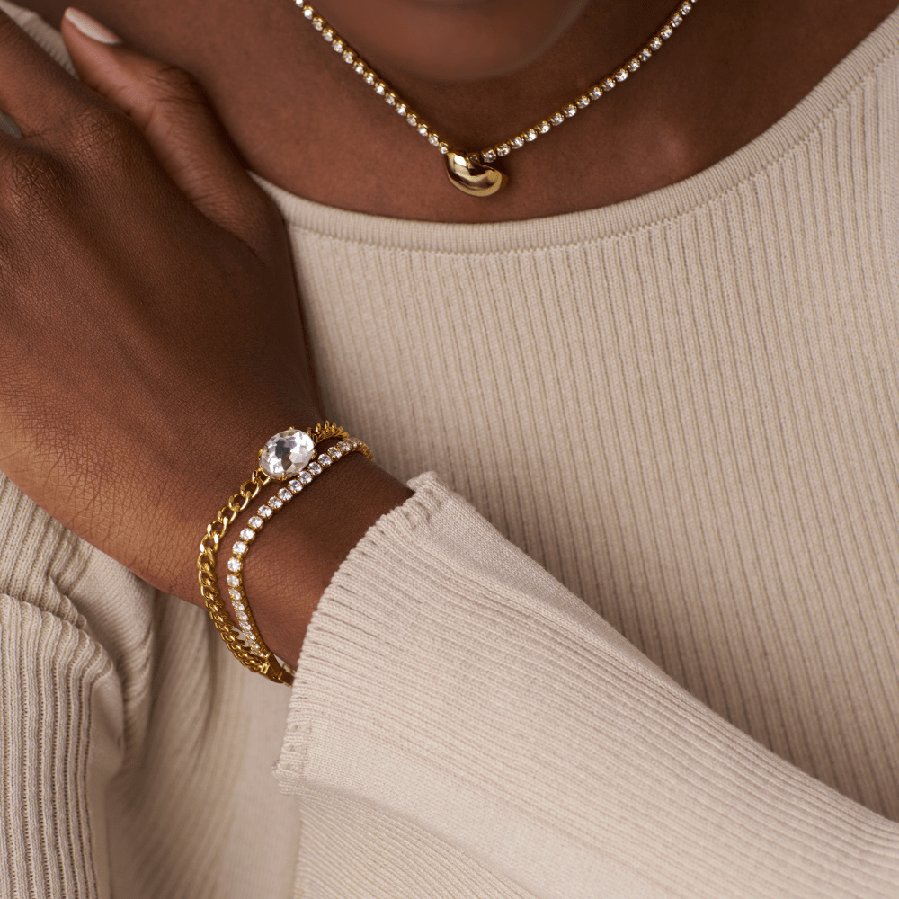 Chain Bracelet Stationed Crystal Chain Bracelet Orelia Jewellery