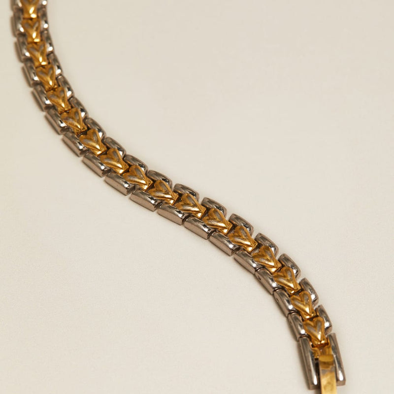 Chain Bracelet Vintage Mixed Metal Heart Link Bracelet Orelia Jewellery