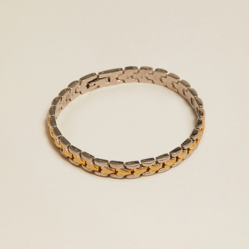 Chain Bracelet Vintage Mixed Metal Heart Link Bracelet Orelia Jewellery