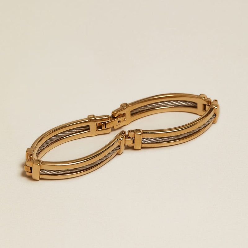 Chain Bracelet Vintage Two-Tone Cable Bangle Orelia Jewellery