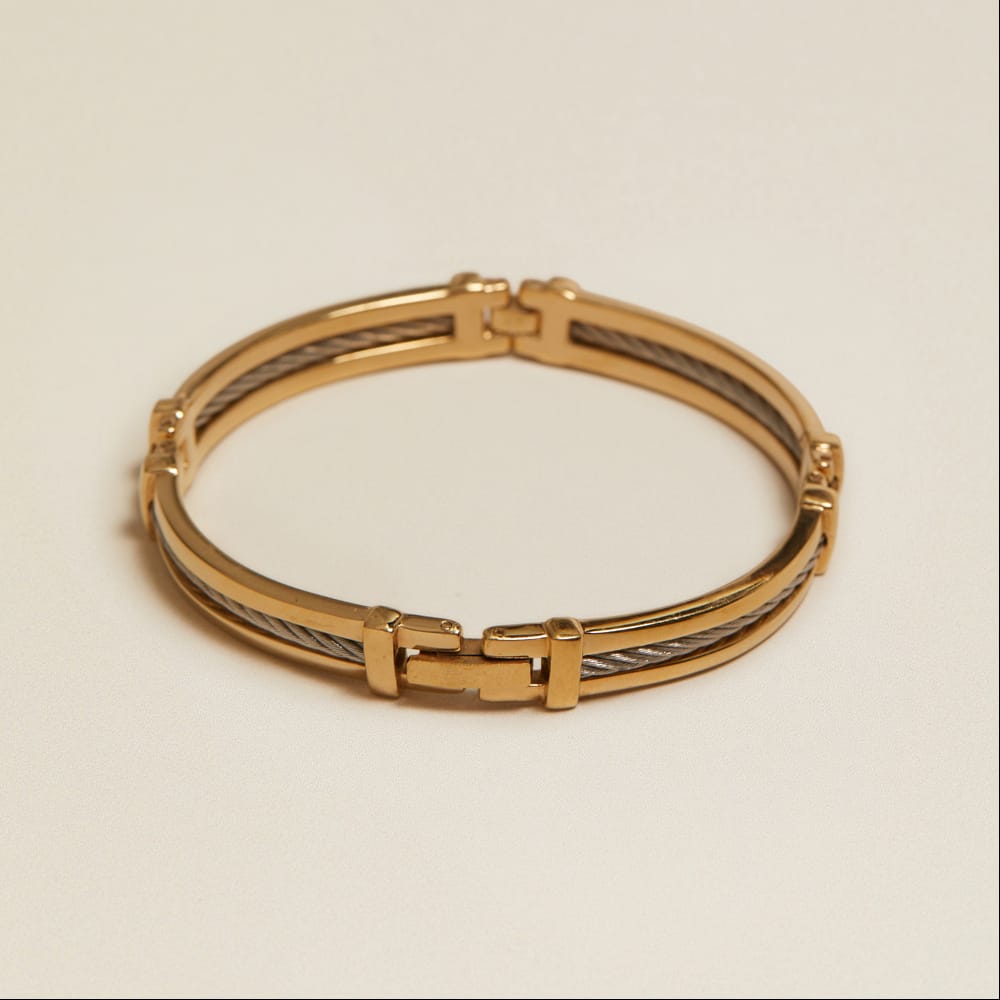 Chain Bracelet Vintage Two-Tone Cable Bangle Orelia Jewellery