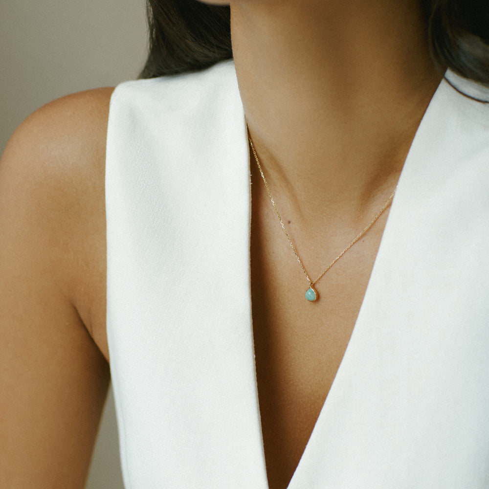 Chain Necklace ONE LUXE Semi-Precious Ammonite Necklace Orelia Jewellery