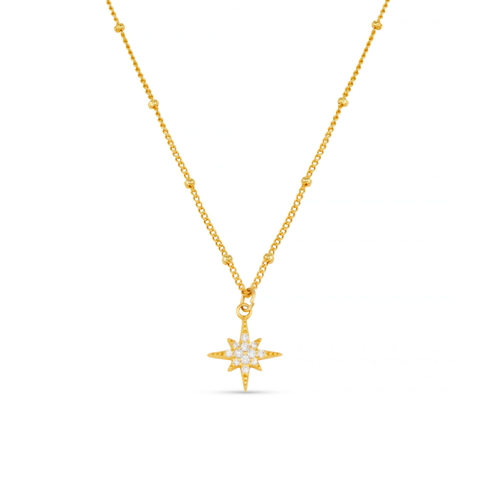 Chain Necklace ONE Pavé Starburst Satellite Chain Necklace Orelia Jewellery