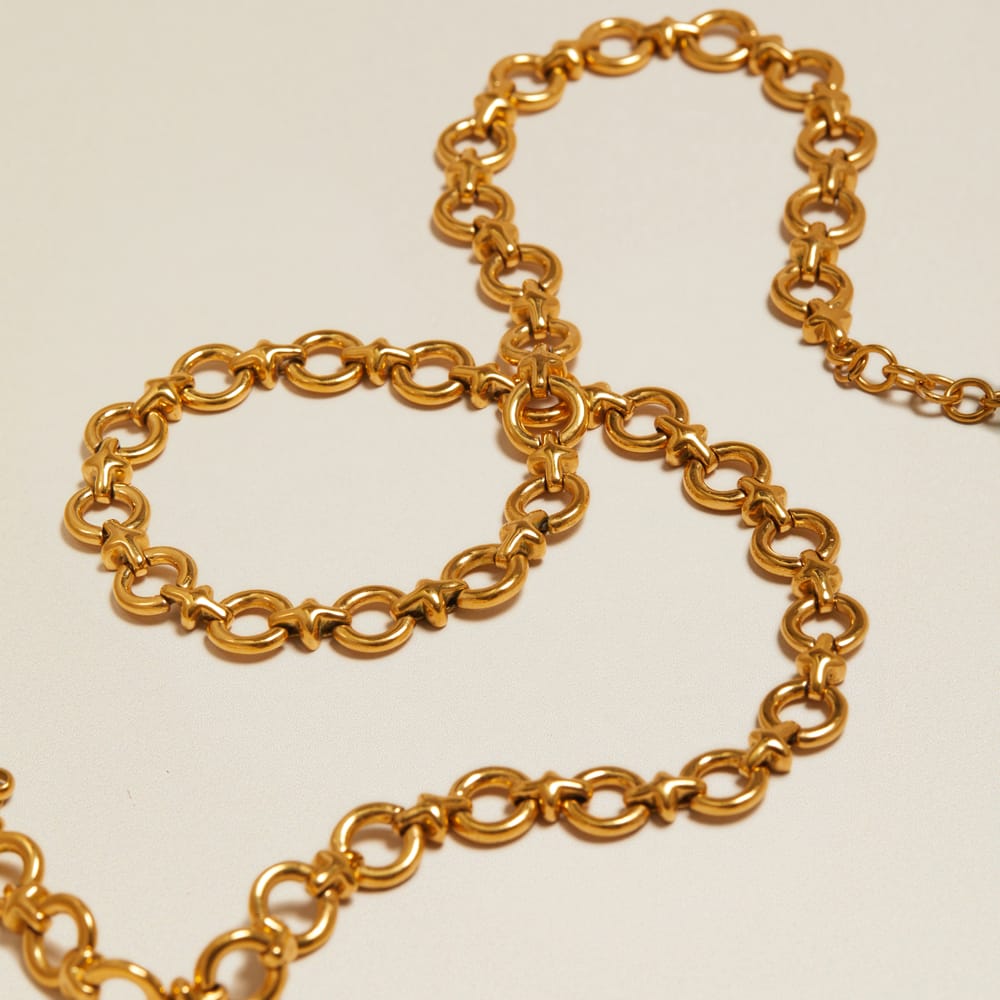Chain Necklace Vintage Circle & Cross Link Chain Necklace Orelia Jewellery