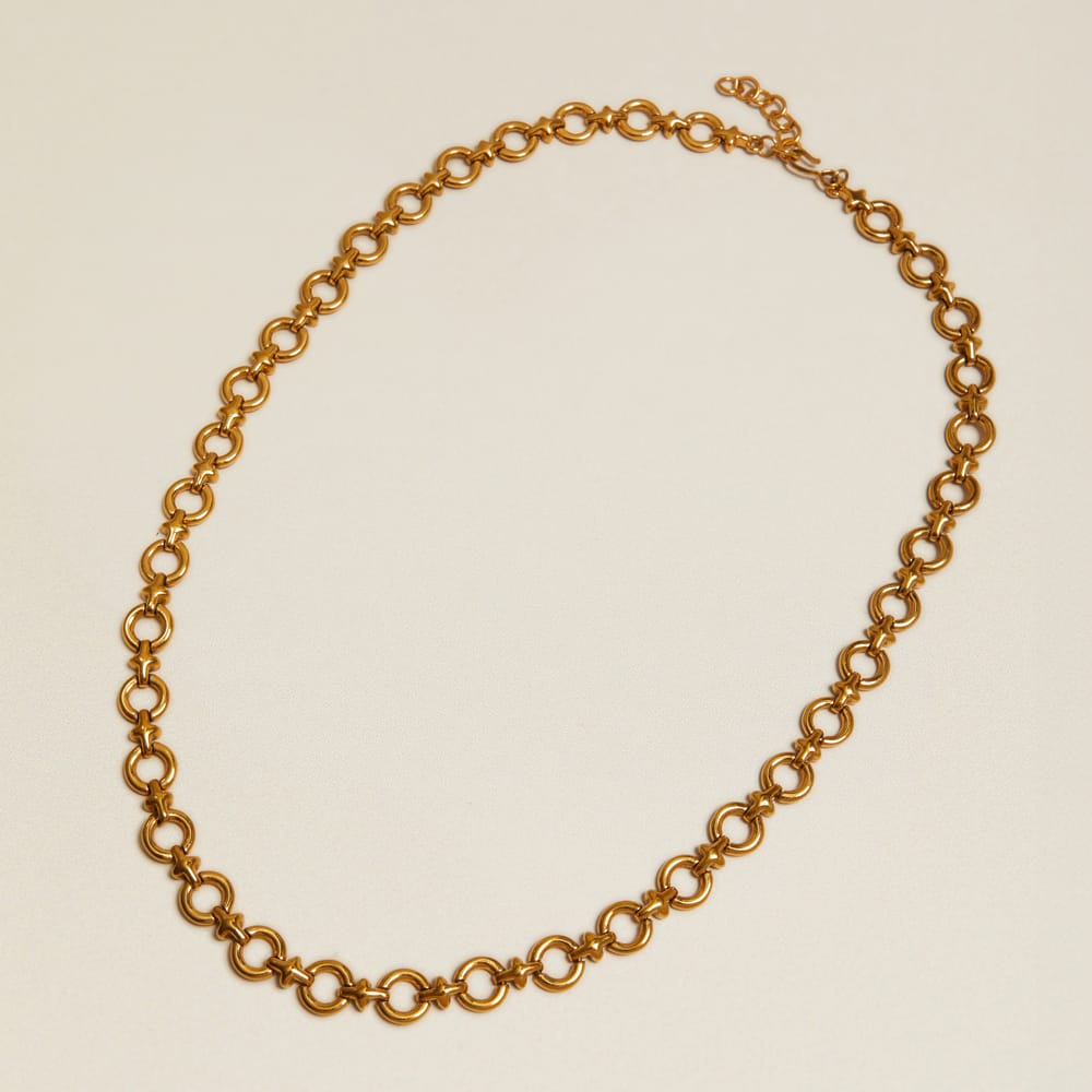 Chain Necklace Vintage Circle & Cross Link Chain Necklace Orelia Jewellery