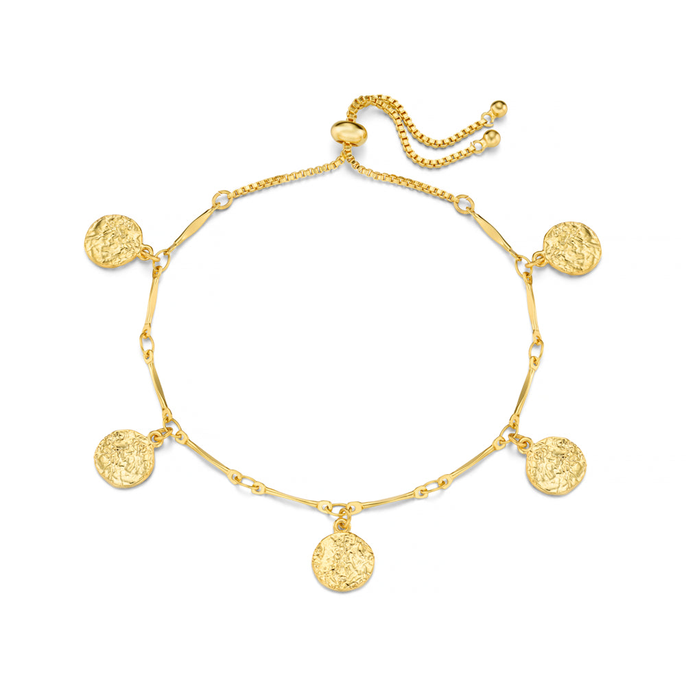 Charm Bracelet Default Molten Coin Adjustable Slider Bracelet Orelia Jewellery