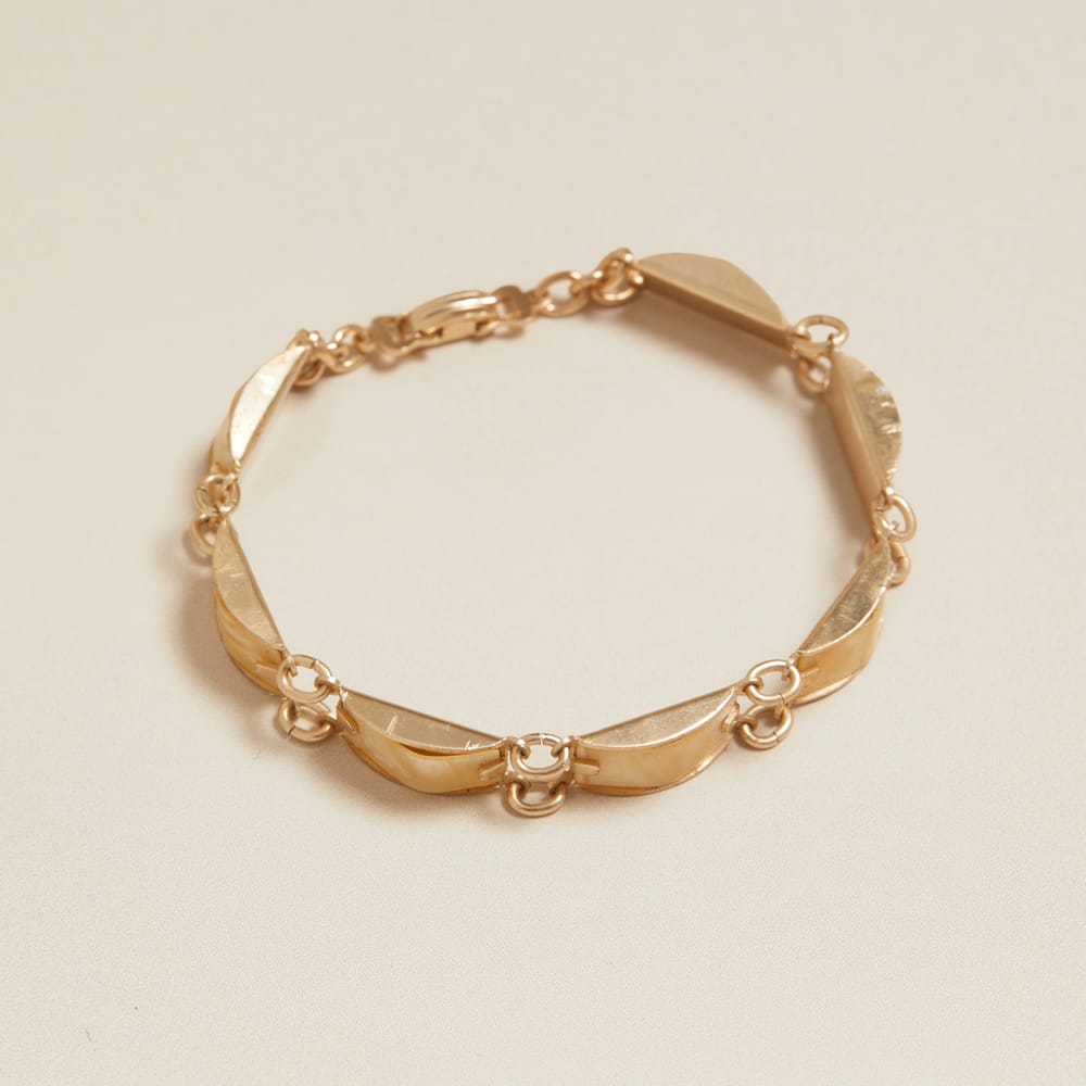 Charm Bracelet Default Vintage Pearl Rectangular Link Bracelet Orelia Jewellery
