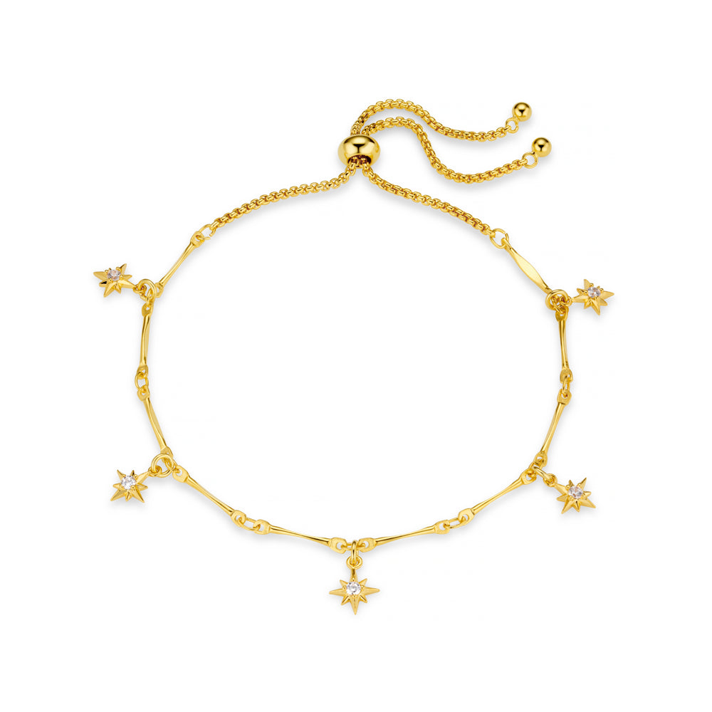 Charm Bracelet ONE Crystal Starburst Multi Charm Slider Bracelet Orelia Jewellery