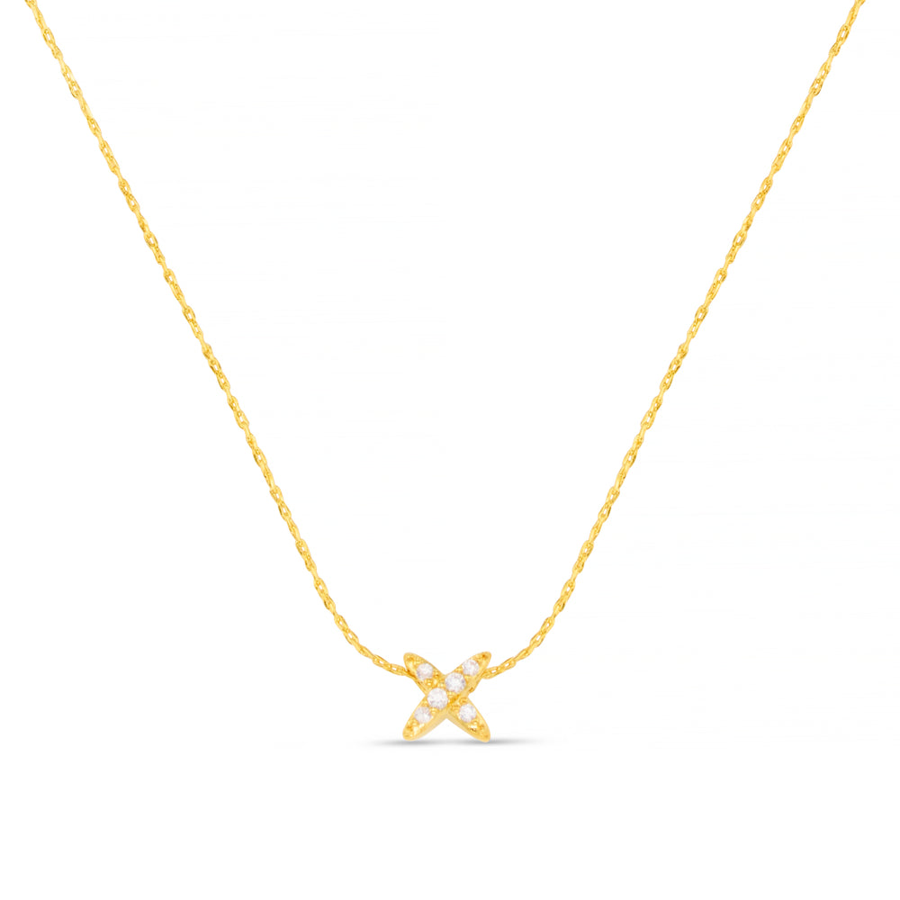 Collar Necklace Default Fine Pavé Cross Collar Necklace Orelia Jewellery