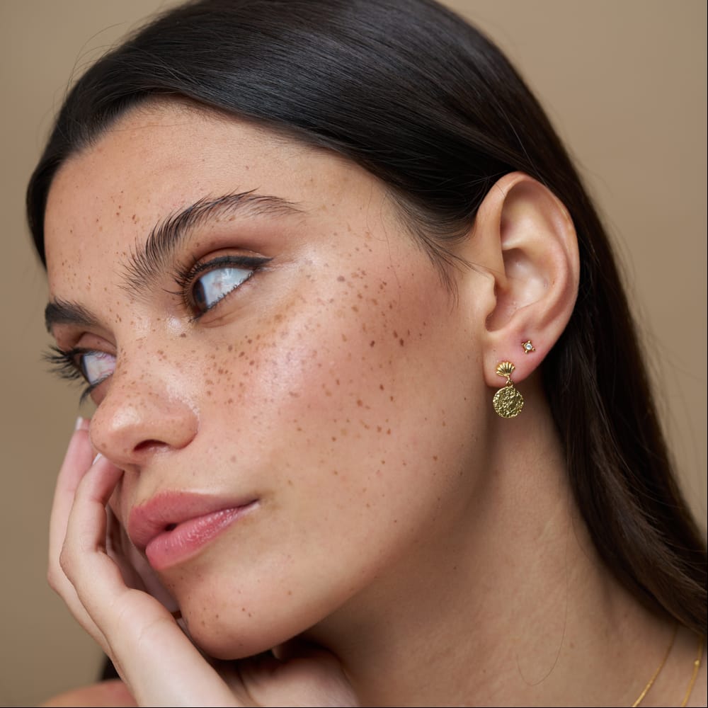 Drop Earrings Default Mini Shell & Molten Coin Drop Earrings Orelia Jewellery