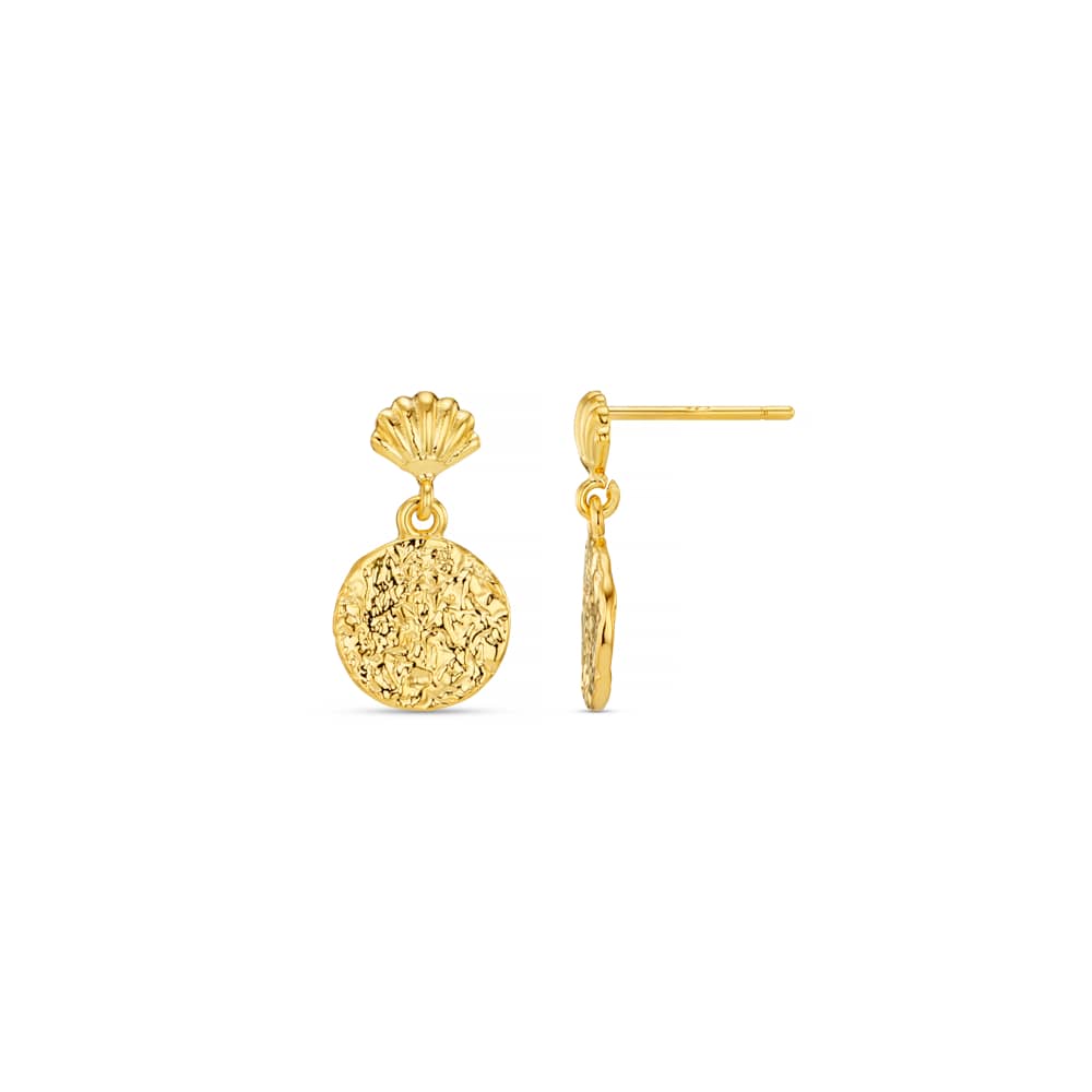 Drop Earrings Default Mini Shell & Molten Coin Drop Earrings Orelia Jewellery
