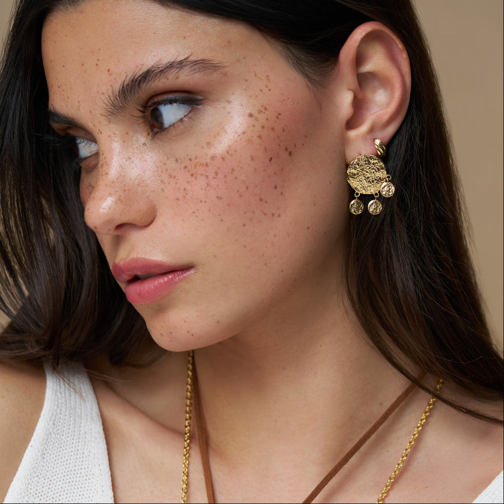 Drop Earrings Default Molten Coin Shaker Earrings Orelia Jewellery