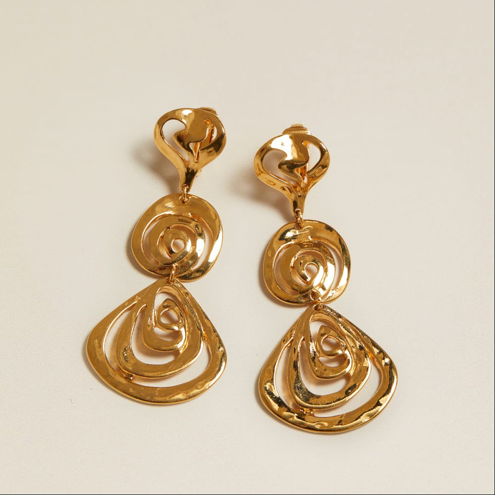 Drop Earrings Default Vintage Abstract Spiral Drop Earrings Orelia Jewellery